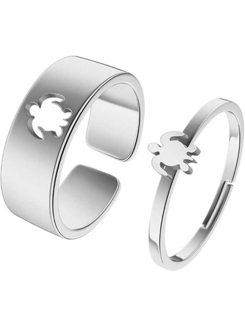 Sea Turtle-s 2Pcs Matching Cute Animals Promise Engagement Ring